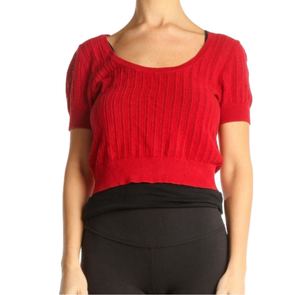 Lottie Moss Red Knit Sweater Small